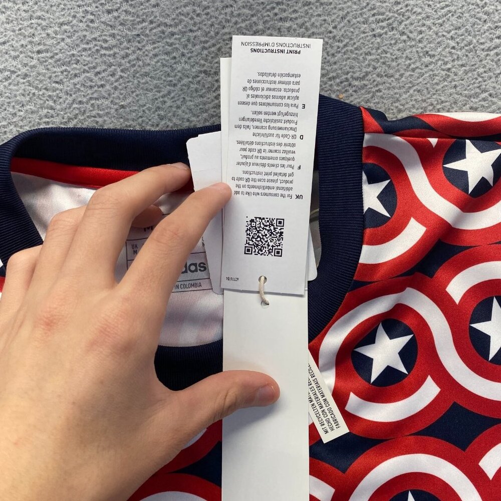 Adidas Marvel‎ Captain America Shirt Size M Slim Fit Red White & Blue mens NEW - Picture 10 of 16